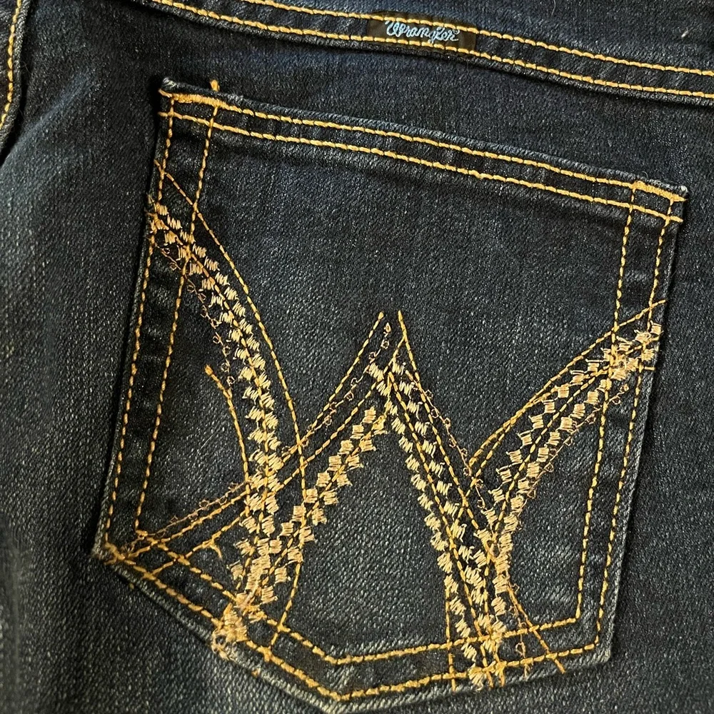 Wrangler Q Baby Women's Dark Blue Boot Cut Jeans Long - Picture 2 of 5